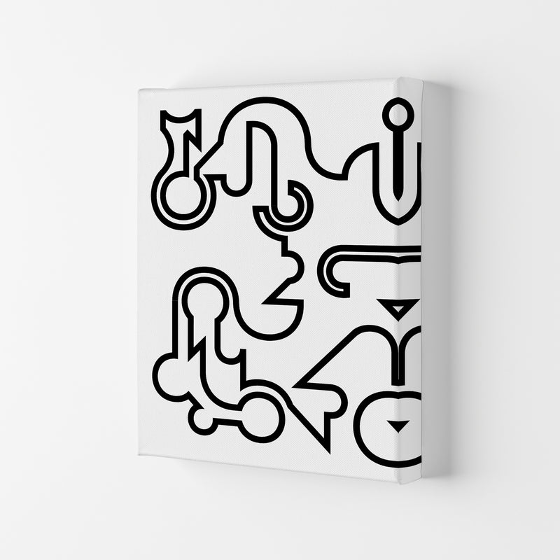 Abstract Black and White Minimal Line Left Art Print by Print Punk Studio Canvas