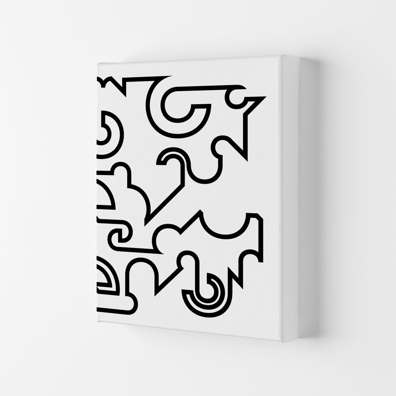 Abstract Black and White Minimal Line Right Art Print by Print Punk Studio Canvas