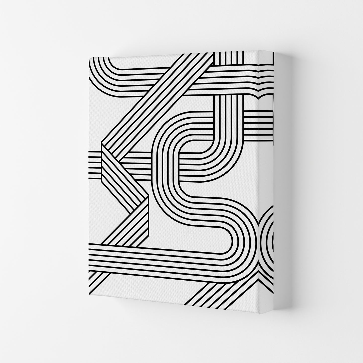 Black and White Geometric Patterns A Canvas