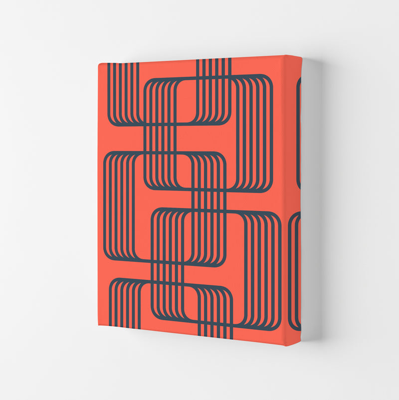 Blue and Red Geometric Wall Art Print B Canvas