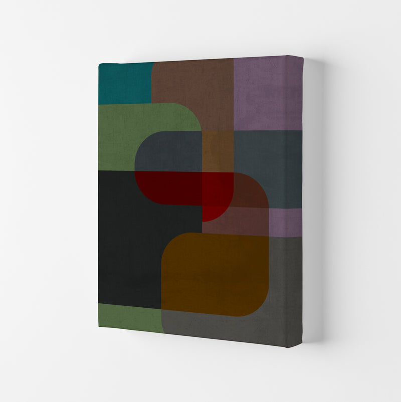 Dark Colourful Abstract Print B Canvas