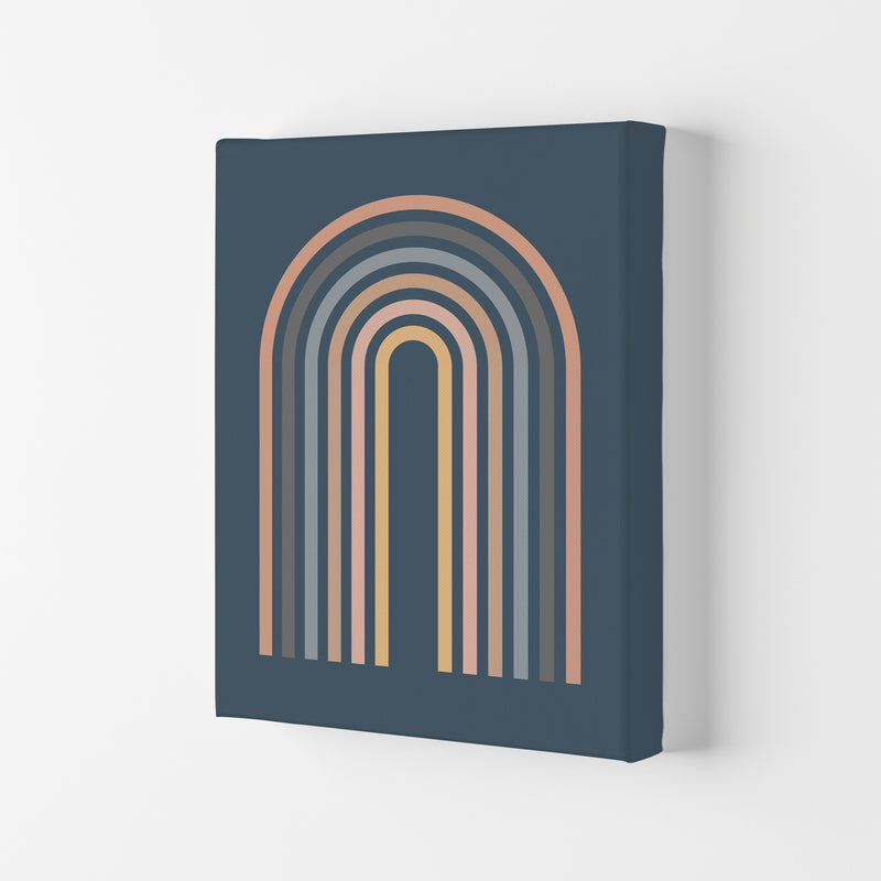 Mid Century Blue Wall Art Print A Canvas