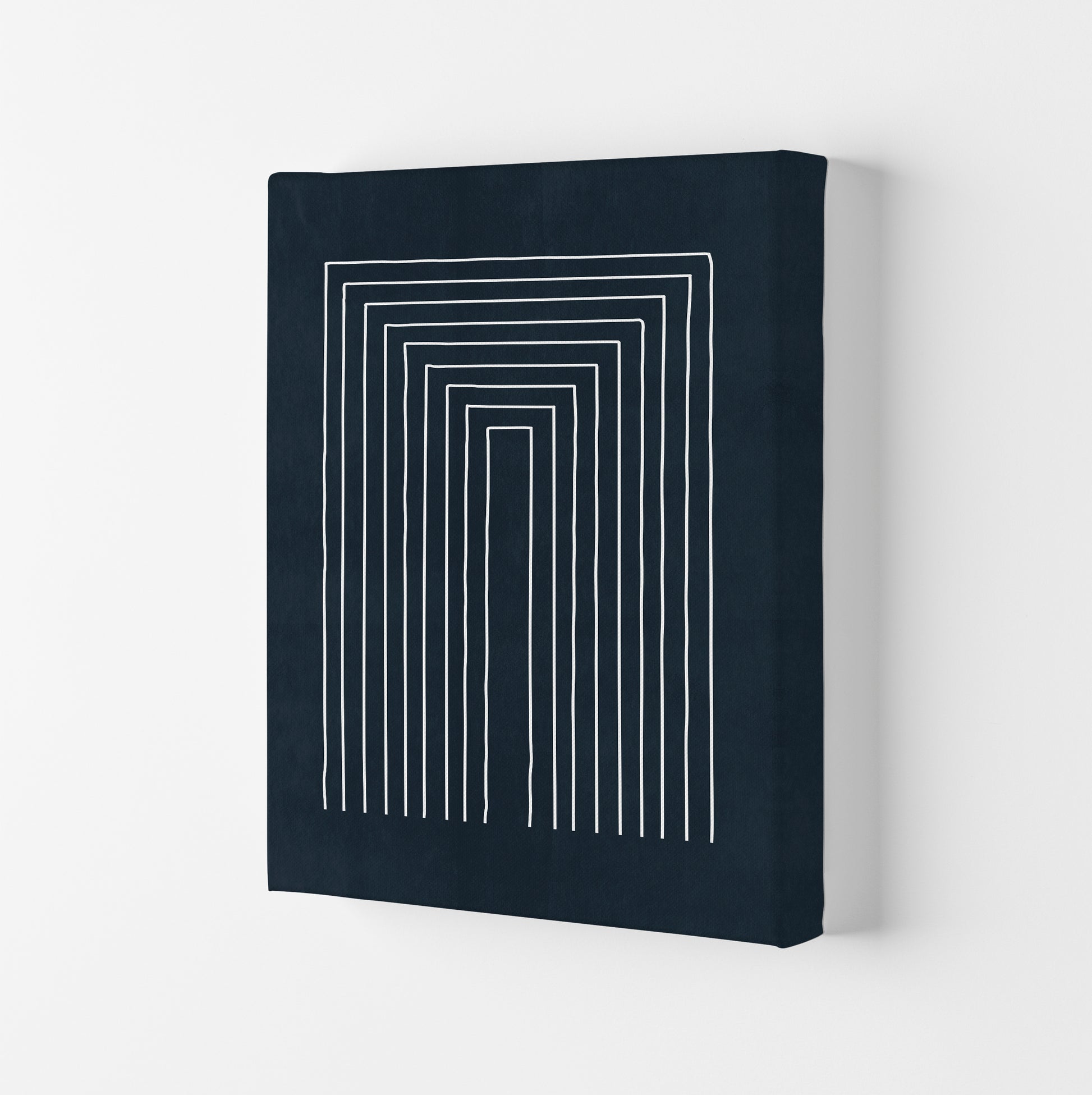 Mid Century Modern Blue Print A Canvas