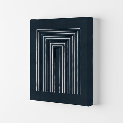 Mid Century Modern Blue Print A Canvas