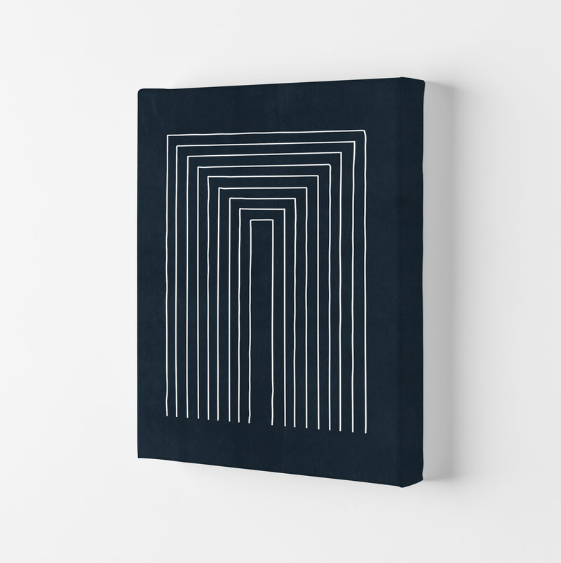 Mid Century Modern Blue Print A Canvas