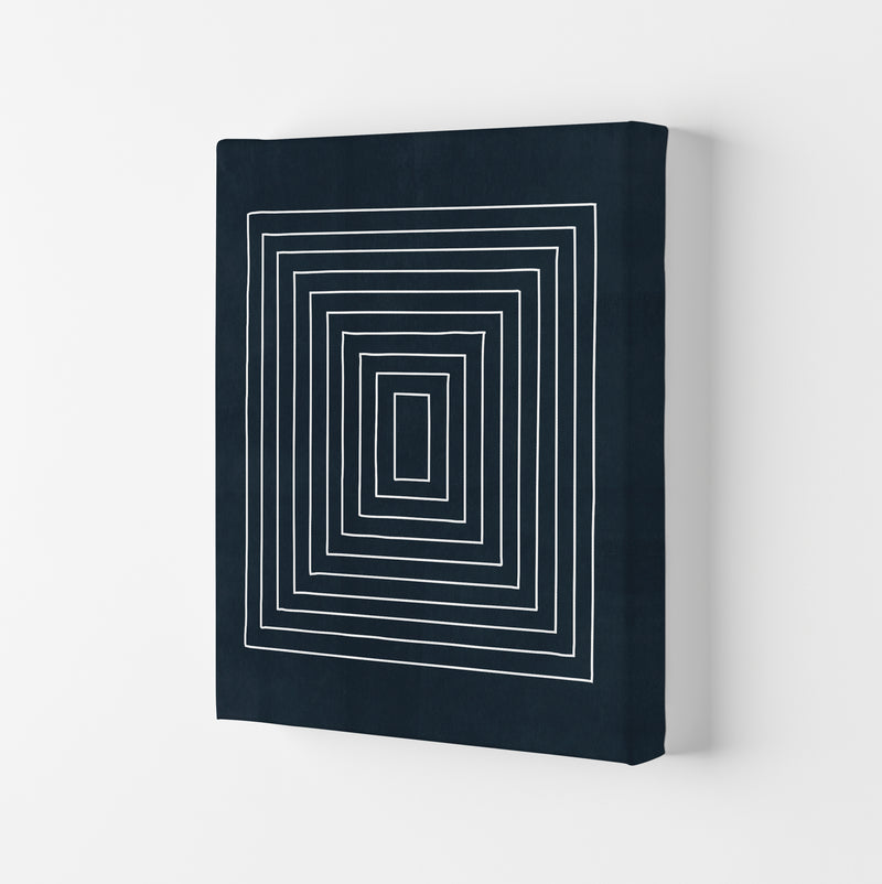 Mid Century Modern Blue Print B Canvas