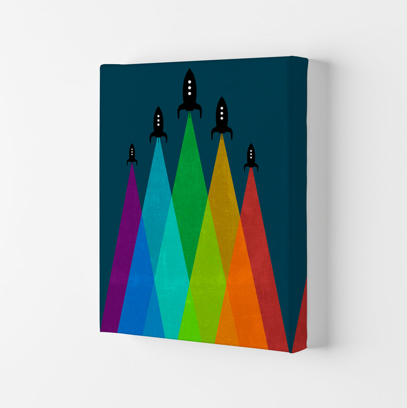 Rainbow and Navy Rocket B Canvas