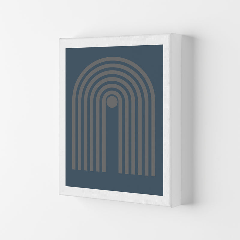 Mid Century Grey and Blue Wall Art Prints A Canvas