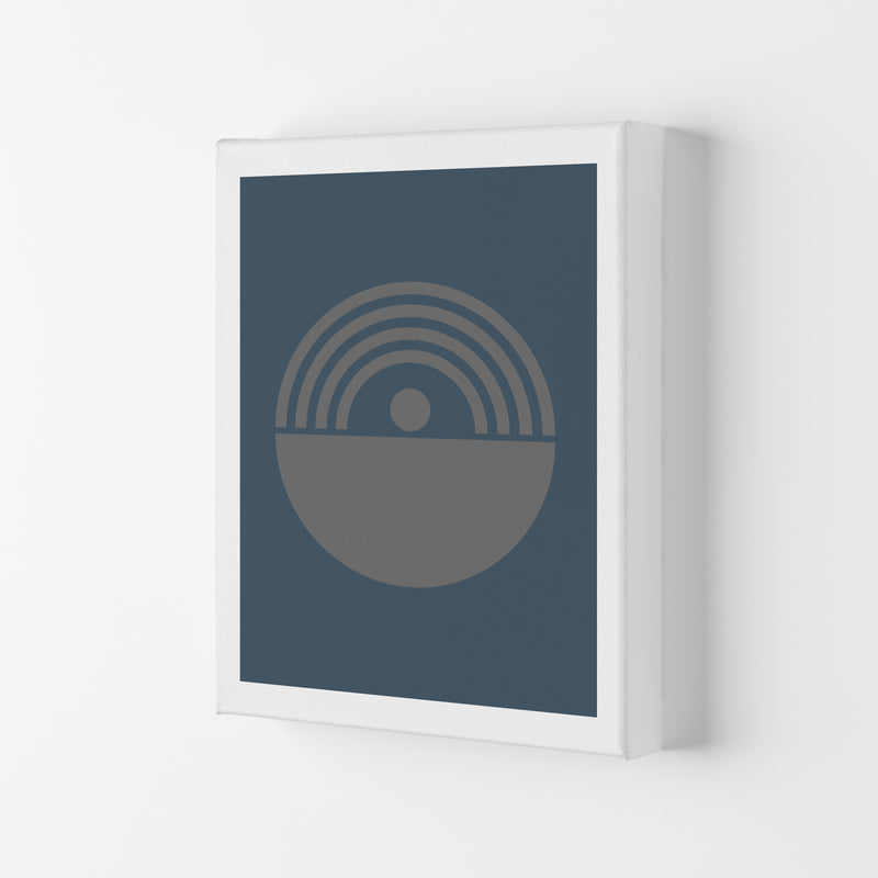 Mid Century Grey and Blue Wall Art Prints B Canvas