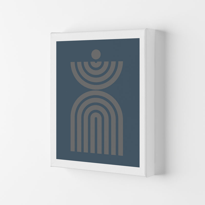 Mid Century Grey and Blue Wall Art Prints C Canvas