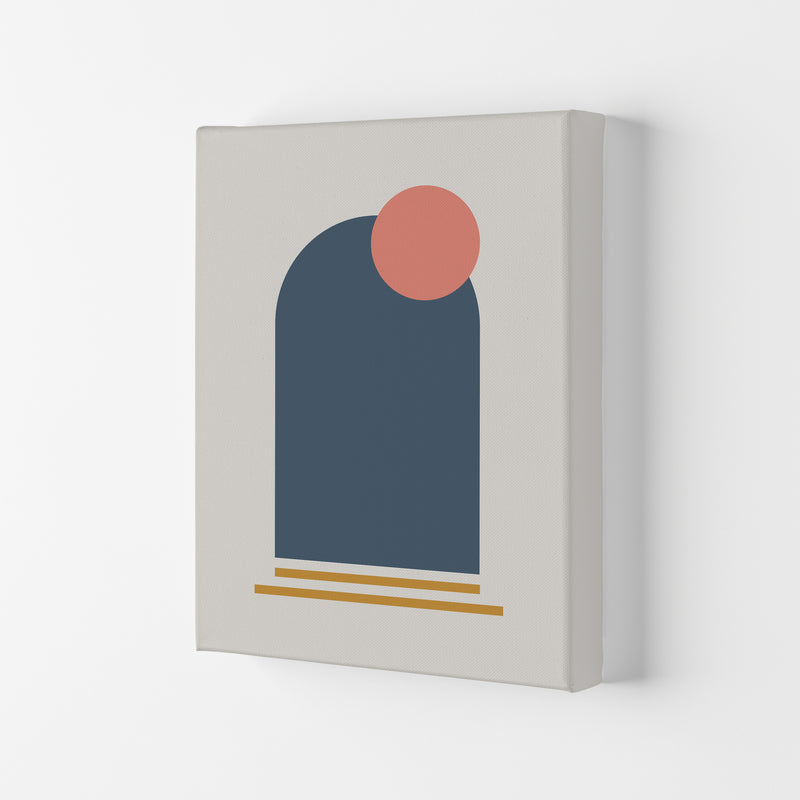Mid Century Modern Prints on Grey F Canvas