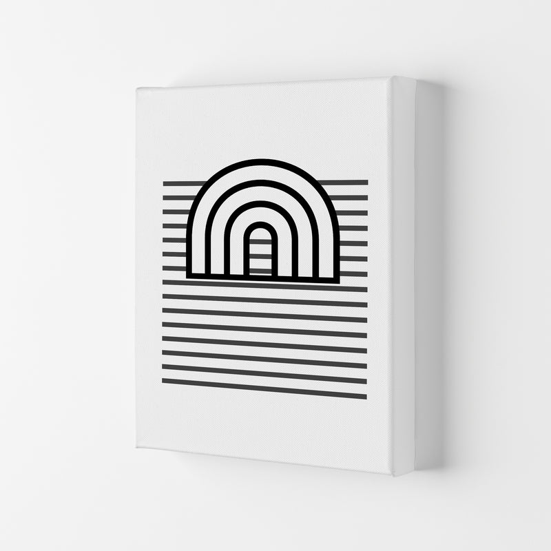 3D Rainbow and Lines Original Abstract Art Print by Print Punk Studio Canvas