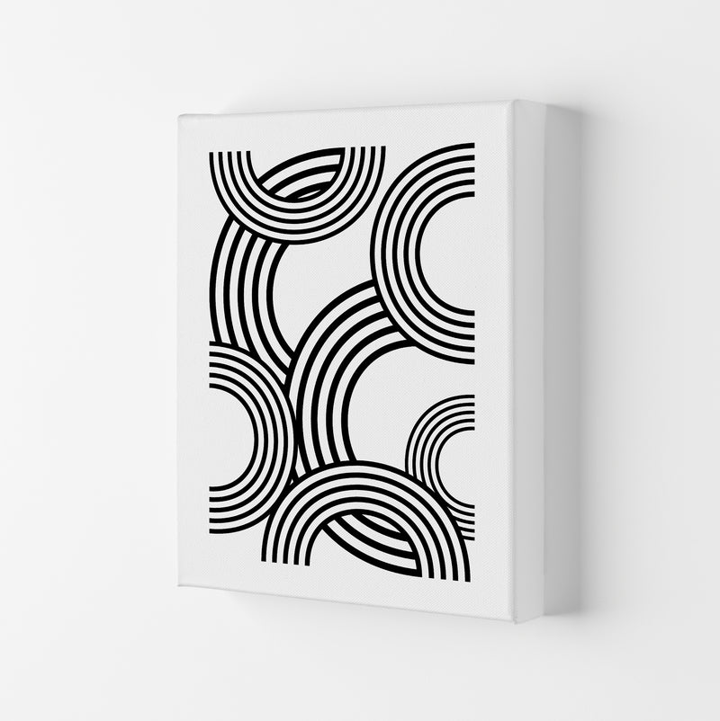 Multi Rainbow Black and White Canvas