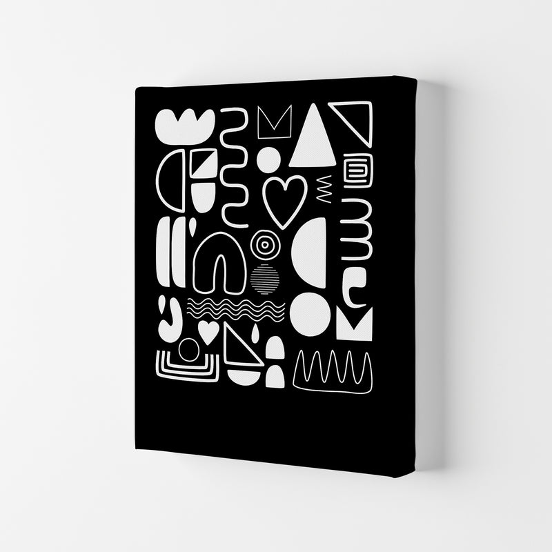 White and Black Scandi Shapes Canvas