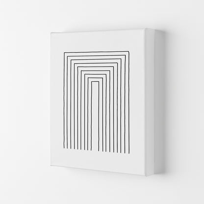 Geometric Set of 2 Black and White  Print A Canvas