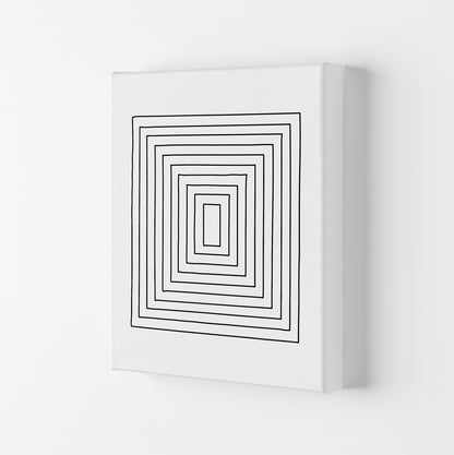 Geometric Set of 2 Black and White  Print B Canvas