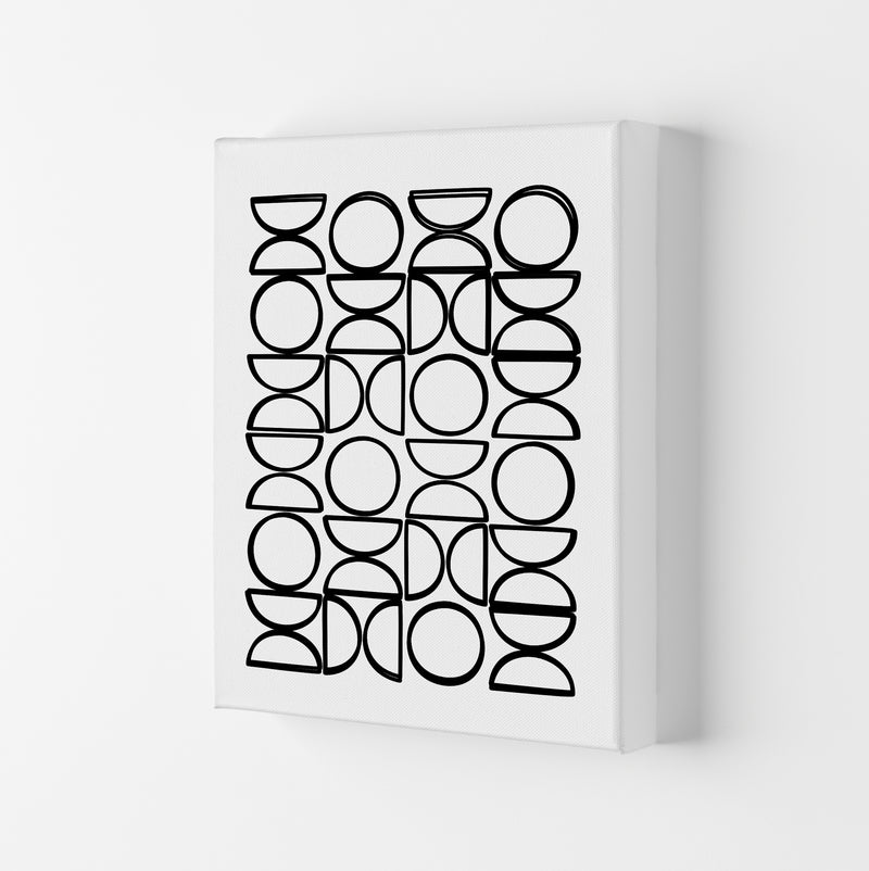 Black and White Mid Century Geometric Print A Canvas