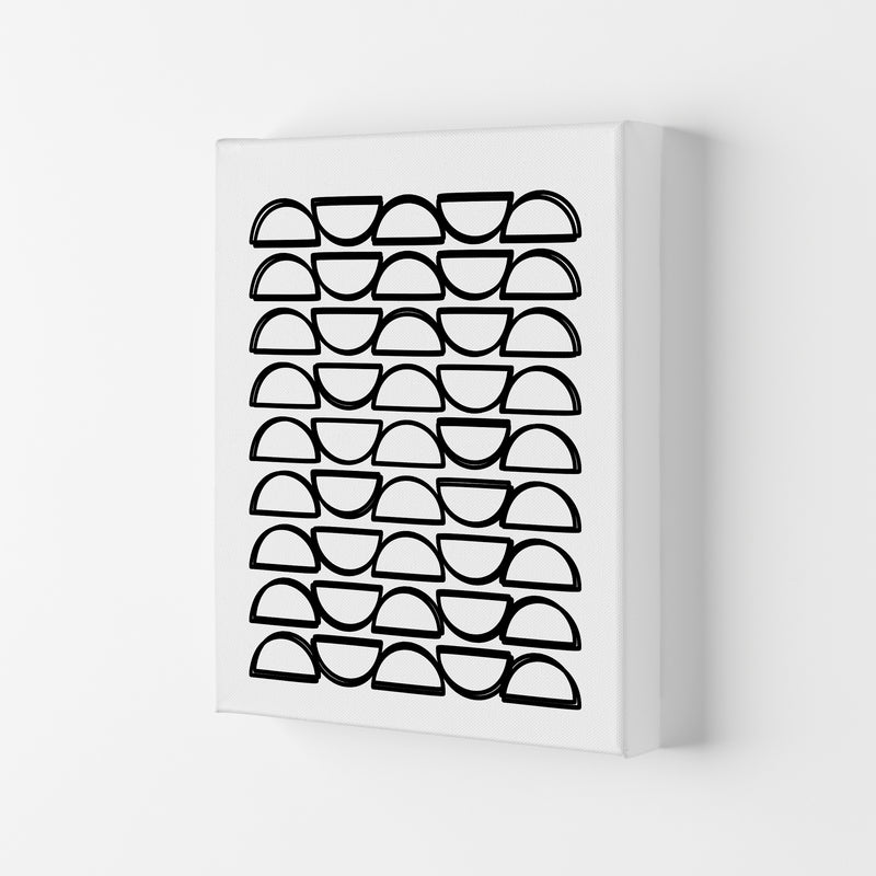Black and White Mid Century Geometric Print B Canvas