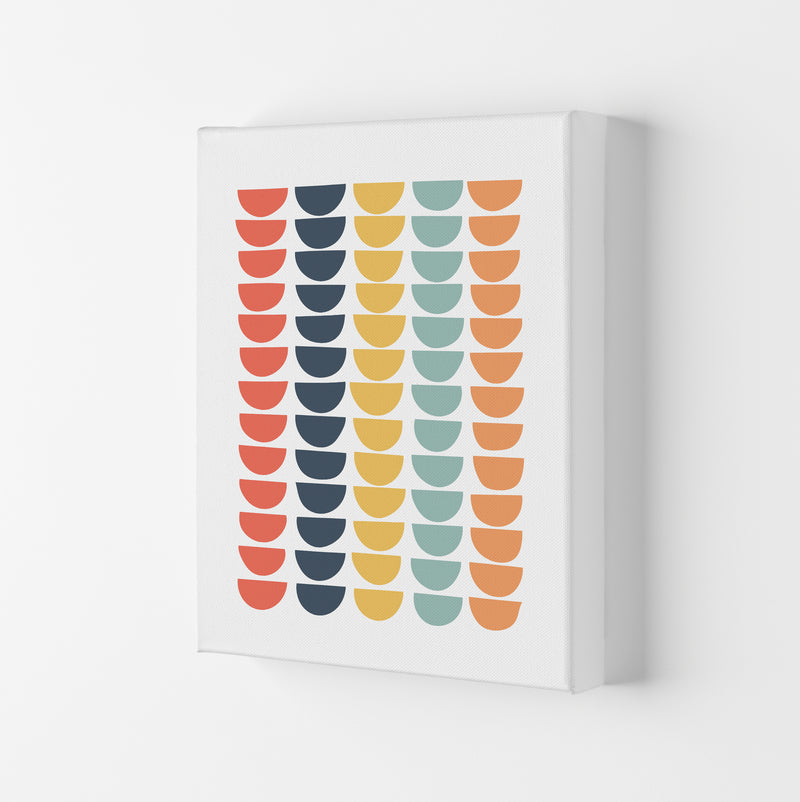 Retro Multicolor Half Circles Original Canvas