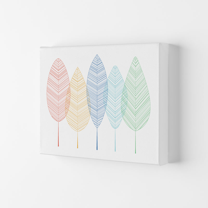 Scandinavian Colorful Leaves in Landscape Canvas