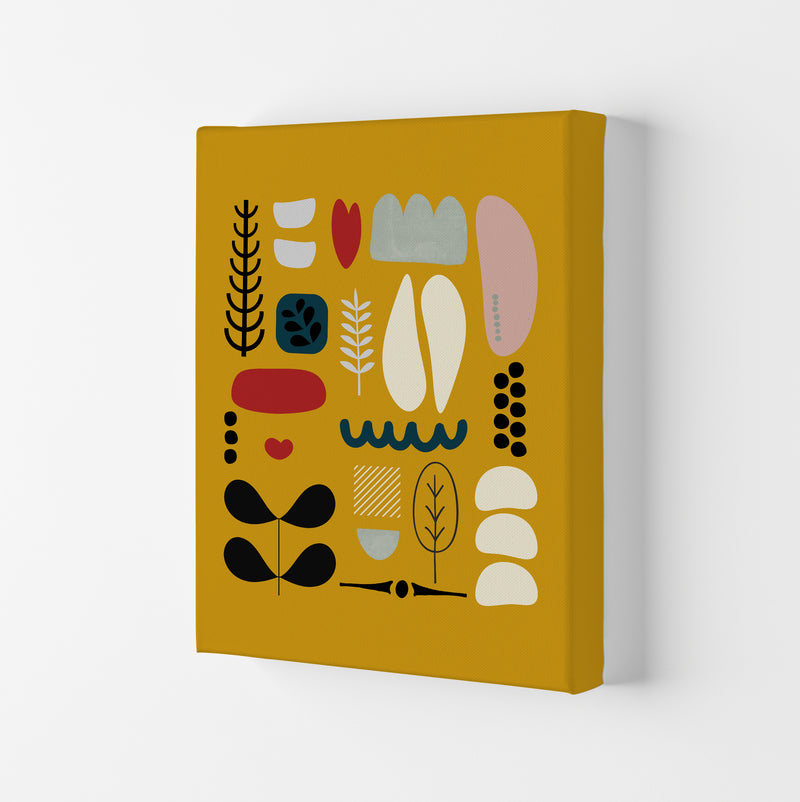 Scandinavian Folk on Yellow Original Canvas