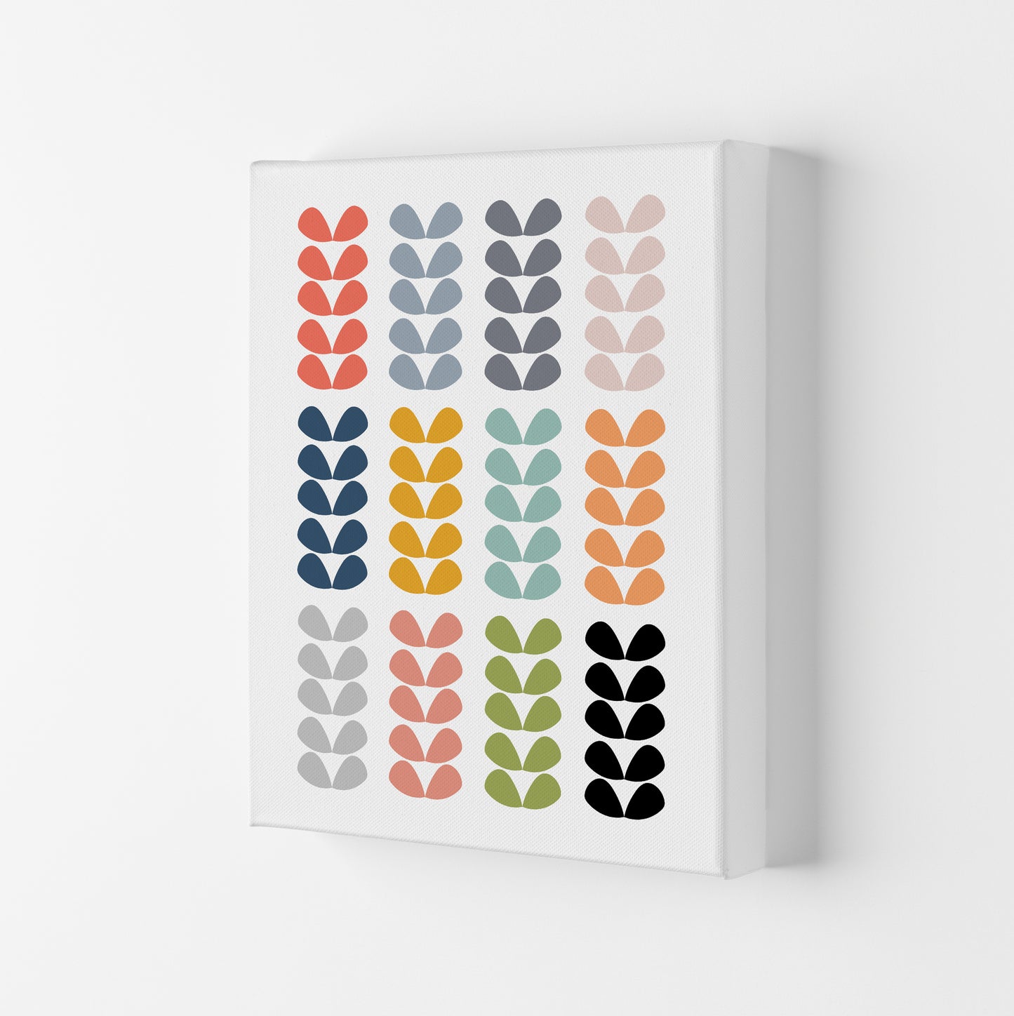 Scandinavian Folk Rainbow Leaves Original Canvas