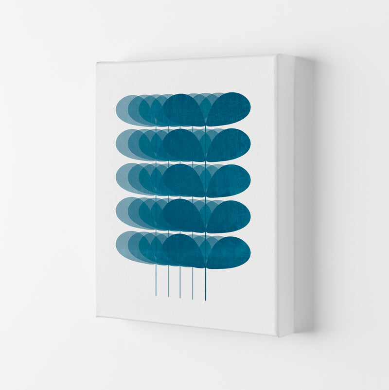 Scandinavian Turquoise Leaves Original Canvas