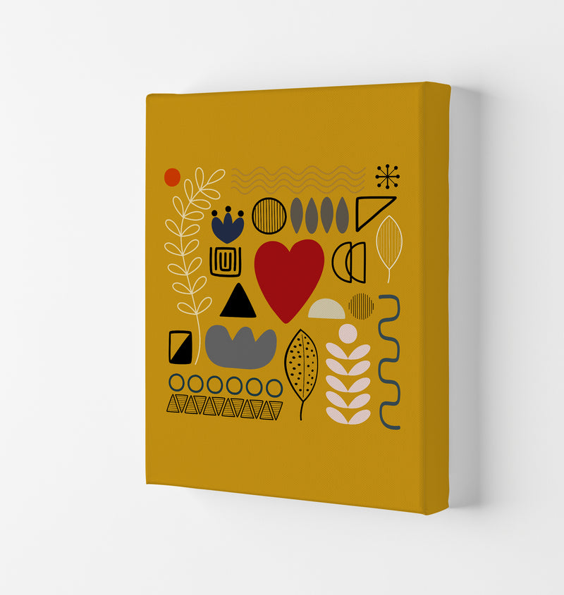 Yellow Scandinavian Abstract Shapes Original Canvas