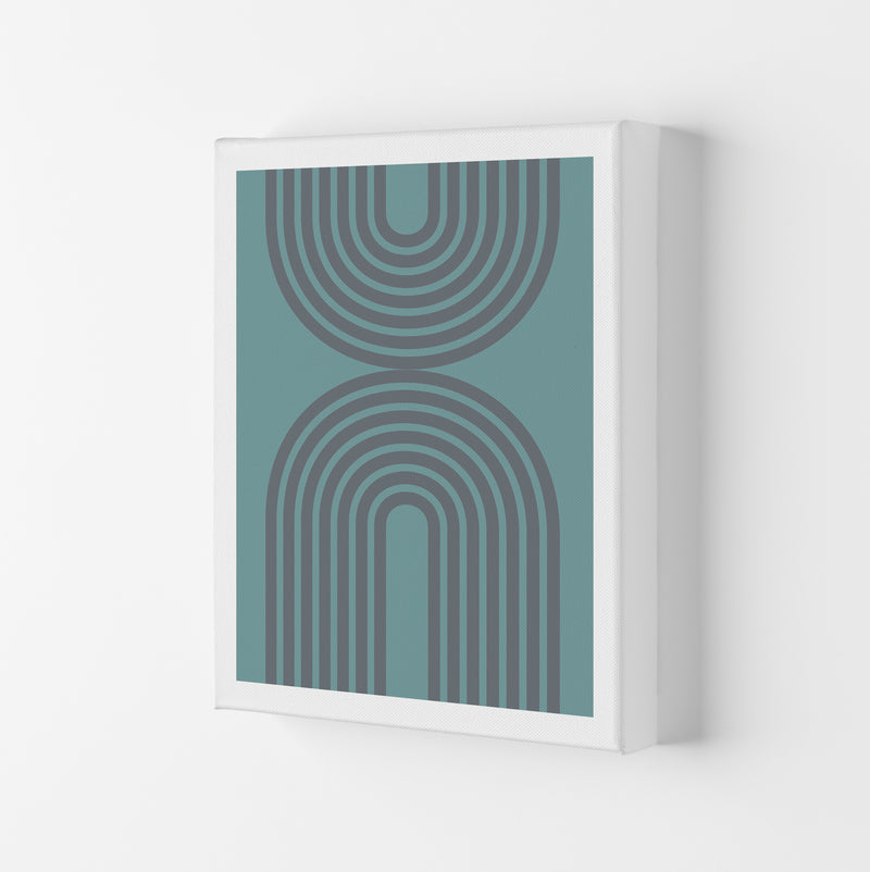 Grey and Blue Modern Rainbow Canvas