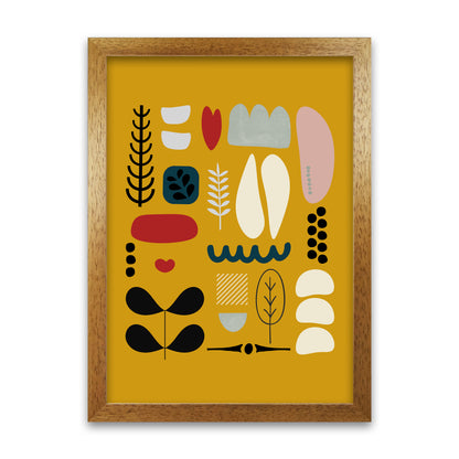 Scandinavian Shapes Artwork Original Oak Grain