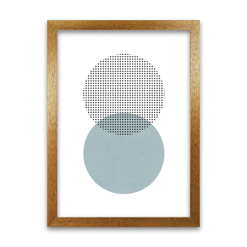 Blue and Black Abstract Circles Oak Grain