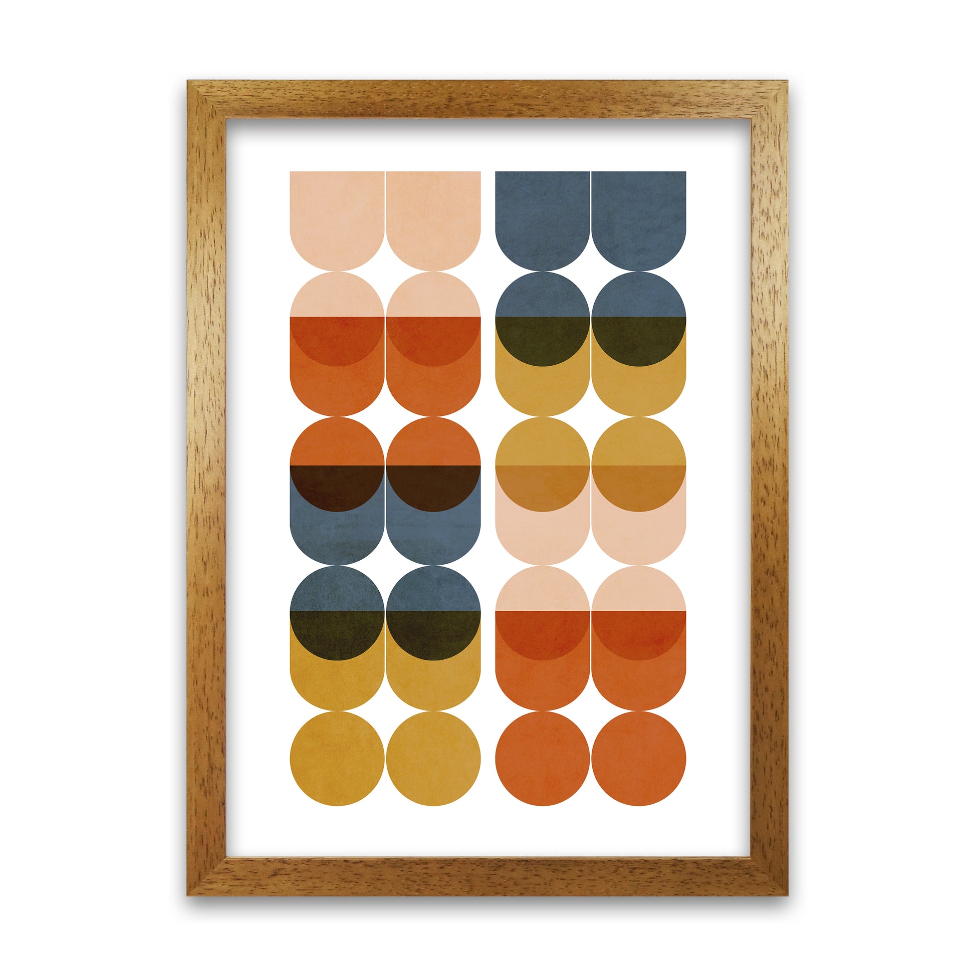 Mid Century Modern Colorful Original Oak Grain