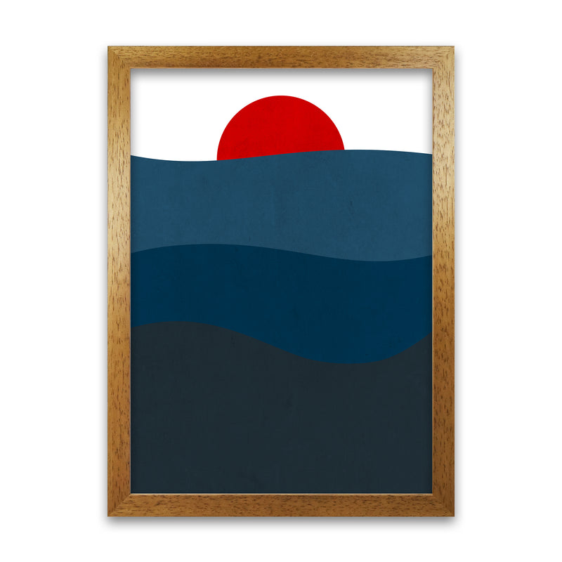 Red Blue Sunset Original Oak Grain