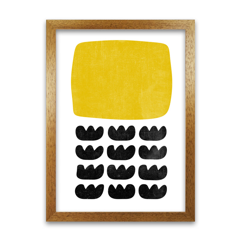 Yellow and Black Abstract Original Oak Grain