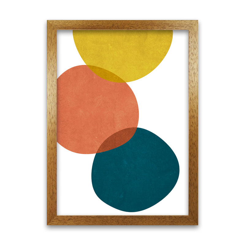 Yellow Red Blue Abstract Original Oak Grain
