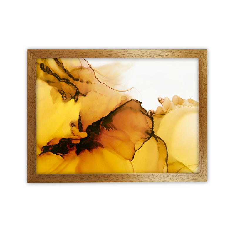 Yellow Watercolor Abstract Original Oak Grain