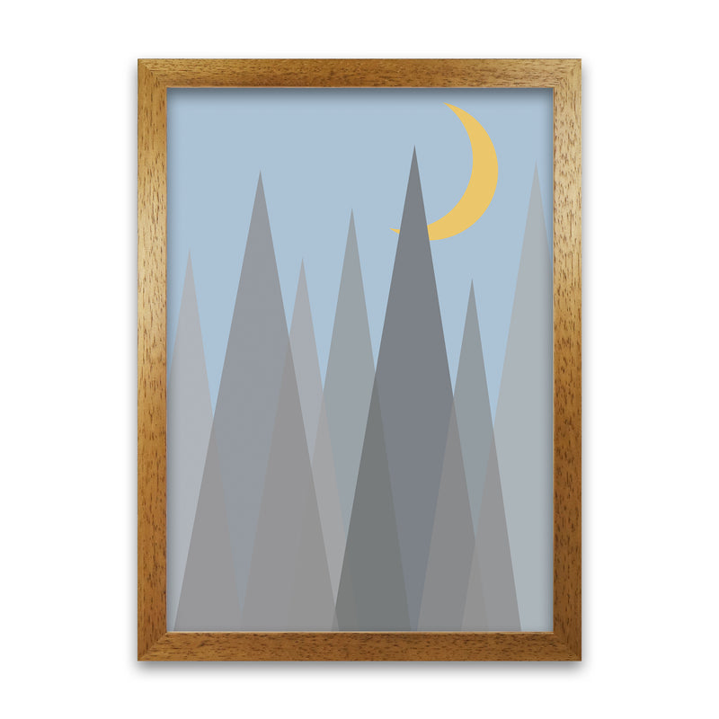 Day and Night Nursery Mid Century Modern Art Prints Night B Oak Grain