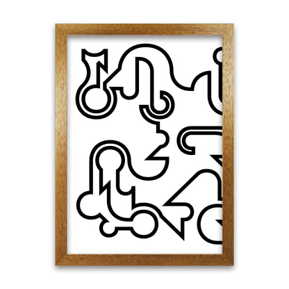 Abstract Black and White Minimal Line Left Art Print by Print Punk Studio Oak Grain