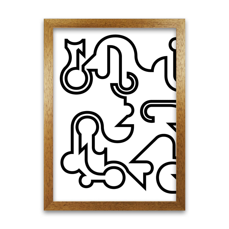 Abstract Black and White Minimal Line Left Art Print by Print Punk Studio Oak Grain