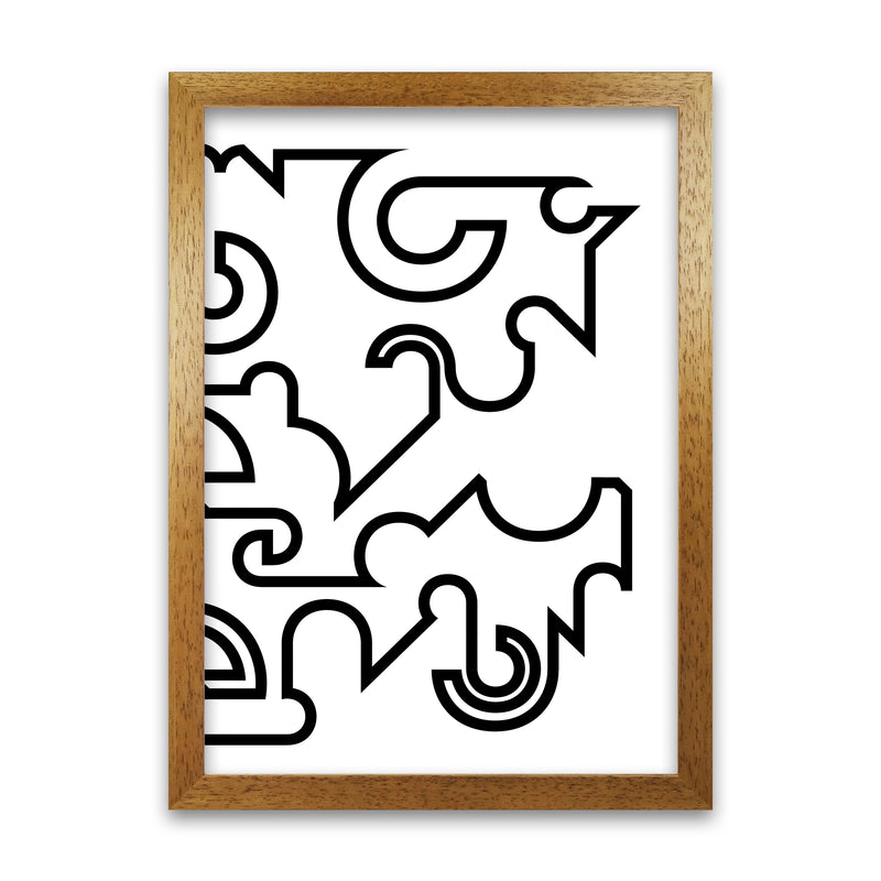 Abstract Black and White Minimal Line Right Art Print by Print Punk Studio Oak Grain