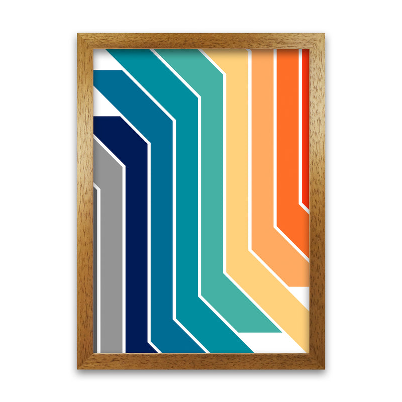 Modern Rainbow Stripes B Oak Grain