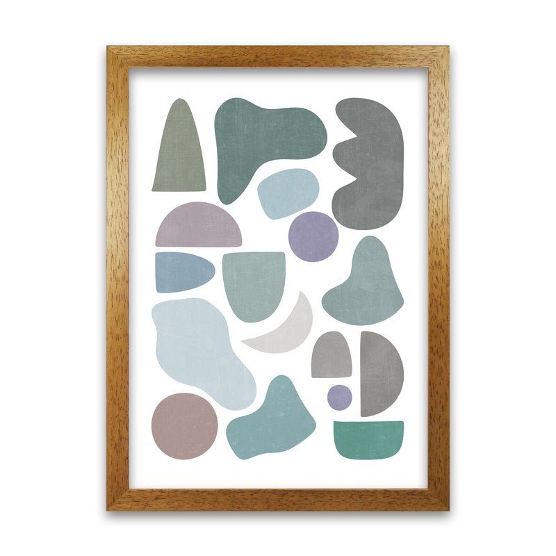 Abstract Terrazzo Shapes B Oak Grain