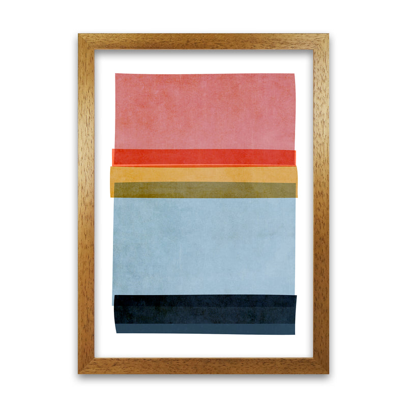 Colourful Abstract Shapes Wall Art B Oak Grain