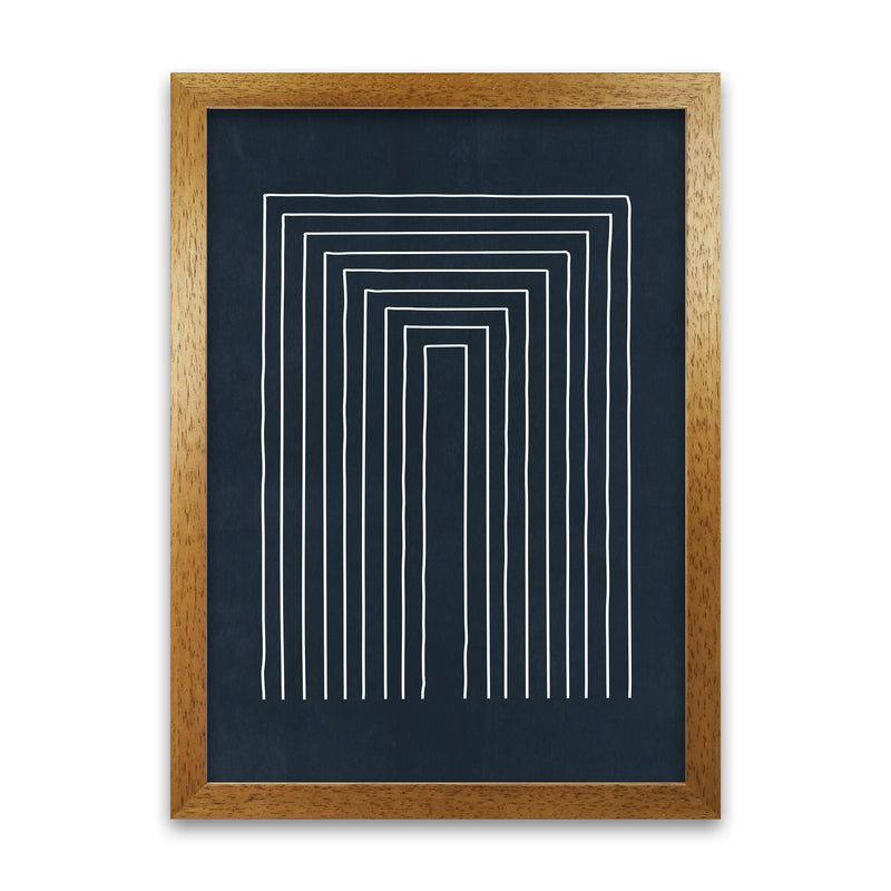 Mid Century Modern Blue Print A Oak Grain