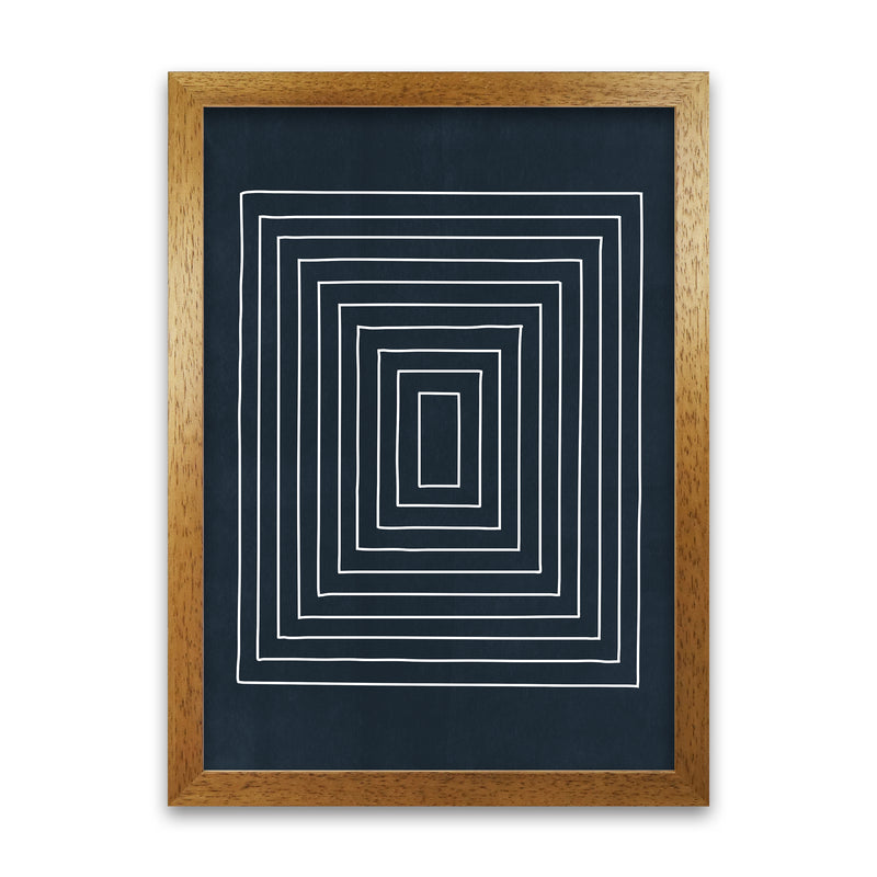 Mid Century Modern Blue Print B Oak Grain