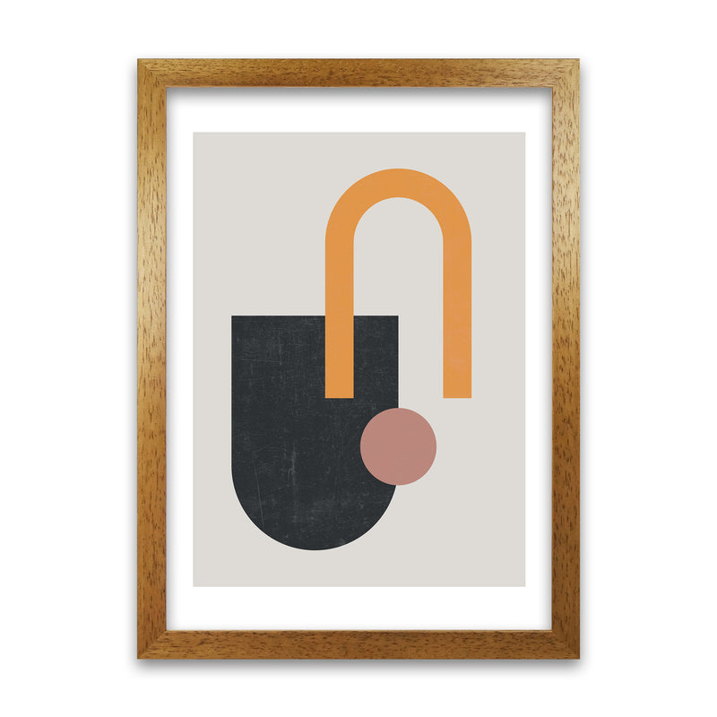 Mid Century Shapes Wall Art Print A Oak Grain