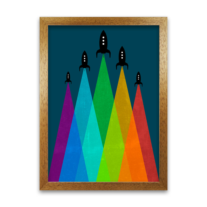 Rainbow and Navy Rocket B Oak Grain