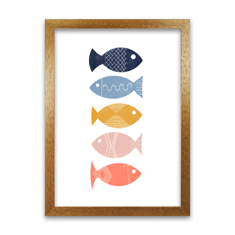 Scandinavian Geometric Print Fish A Oak Grain
