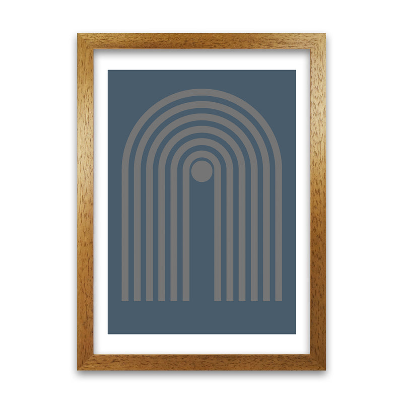 Mid Century Grey and Blue Wall Art Prints A Oak Grain