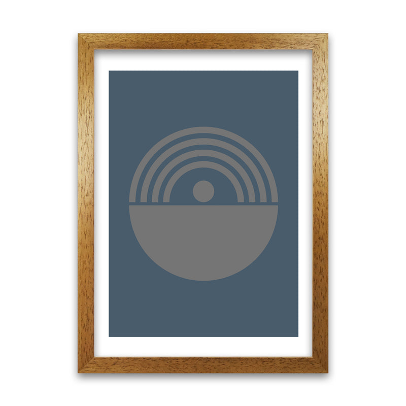 Mid Century Grey and Blue Wall Art Prints B Oak Grain